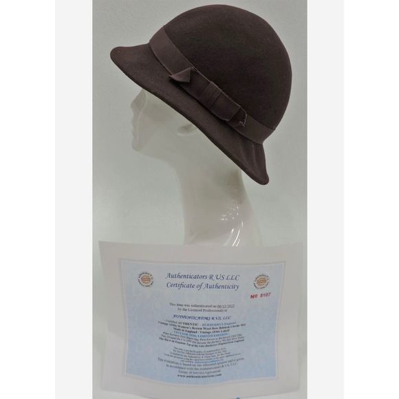 Burberry Accessories - Vintage Burberrys 1930s Wool Bow Ribbon Cloche Hat W/COA